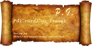 Pórszász Izmael névjegykártya